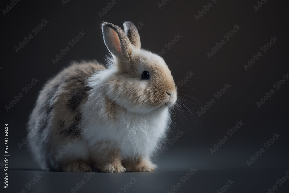 A fluffy cute little rabbit. Generative AI A fluffy cute little rabbit. Generative AI