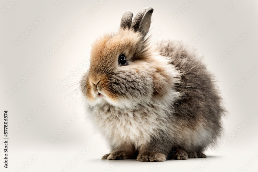 A fluffy cute little rabbit. Generative AI A fluffy cute little rabbit. Generative AI