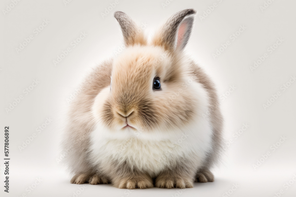 A fluffy cute little rabbit. Generative AI A fluffy cute little rabbit. Generative AI