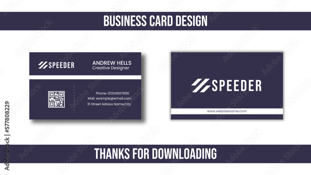 Fototapeta premium Modern and simple business card design.Double-sided Vector creative business card design template, Corporate visiting card layout.Clean professional business card template.