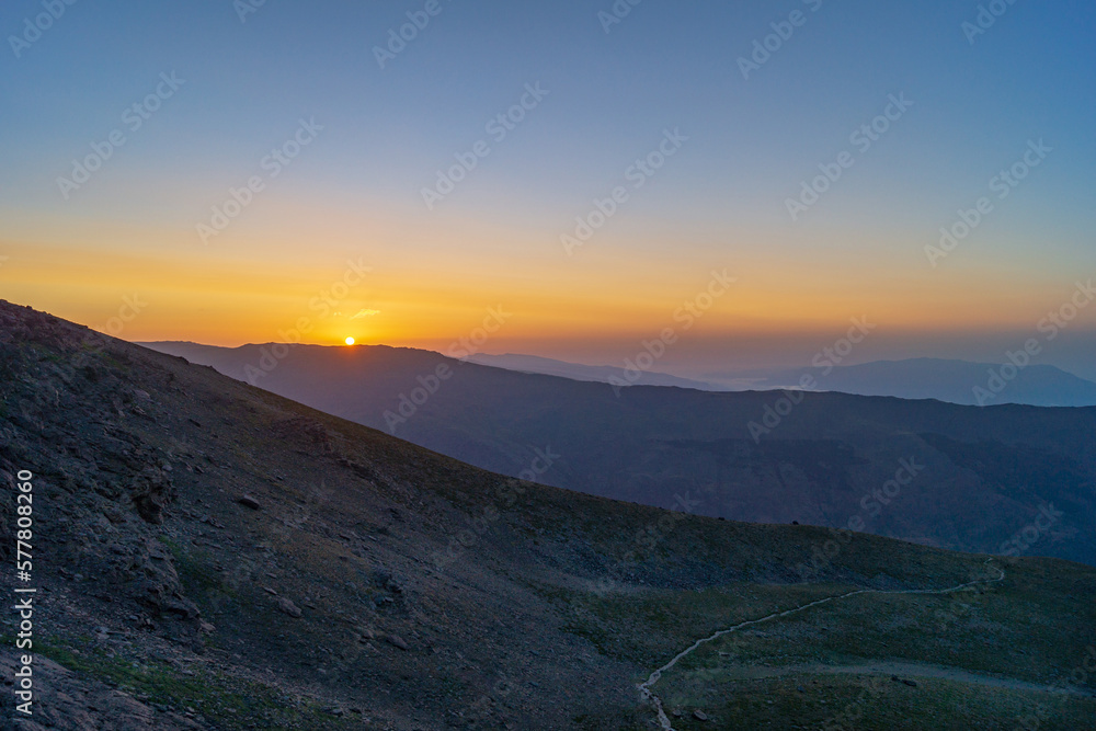 Radiant Summer Sunrise from the Mountain Top