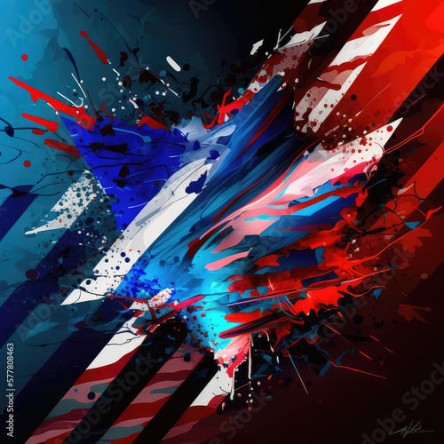 Abstract Fourth of July Independence Day - July 4th - Made with Generative AI