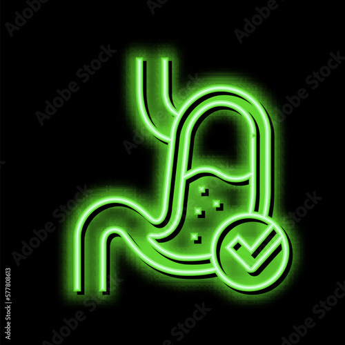 normal workin digestion system neon glow icon illustration