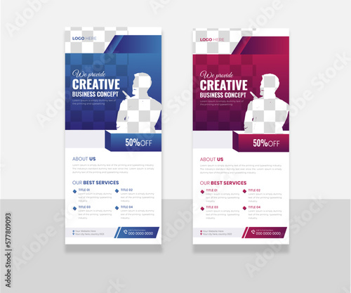 modern company rollup standee banner template design