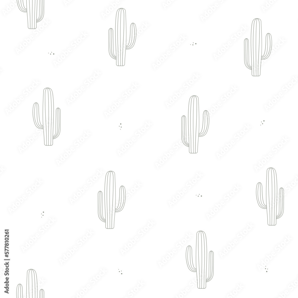 Hand drawn vector illustration of cactus with sand in faded green color Hand drawn vector illustration of cactus with sand in faded green color