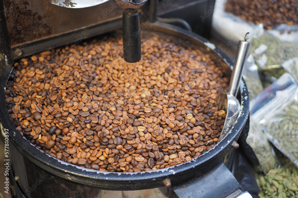 precessing fresh coffee beans in a bucket precessing fresh coffee beans in a bucket