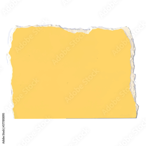 piece of torn yellow rectangular paper, rectangular torn paper for scrapbooking