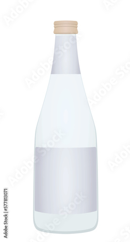 Empty glass bottle. vector illustration