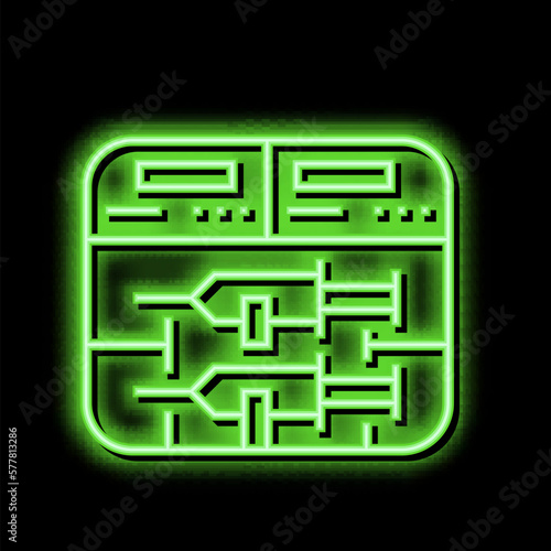 syringe pump neon glow icon illustration