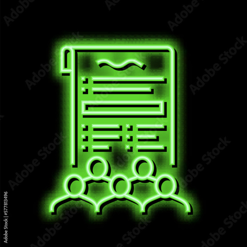 social norms law dictionary neon glow icon illustration