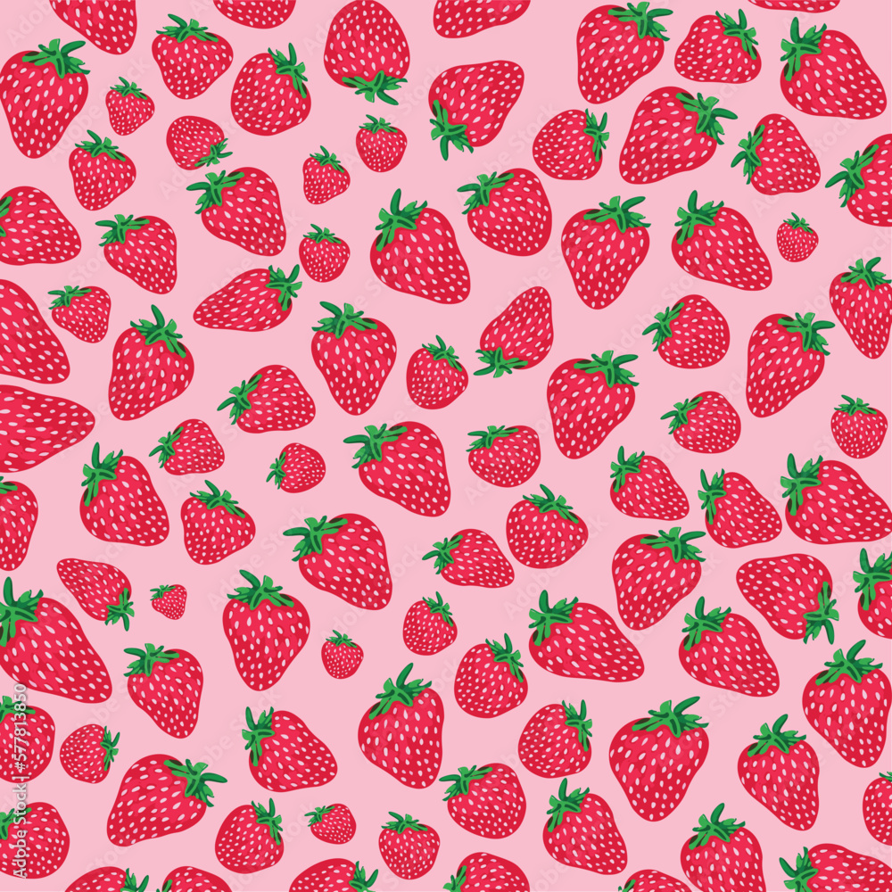 strawberries pattern illustration. cute pattern to represent summer. pink background. Good for packaging strawberries pattern illustration. cute pattern to represent summer. pink background. Good for packaging