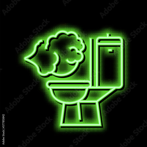 flatulence digestion system neon glow icon illustration