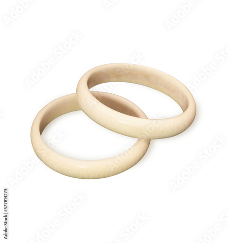 Photography ivory rings isolated on transparent blackground