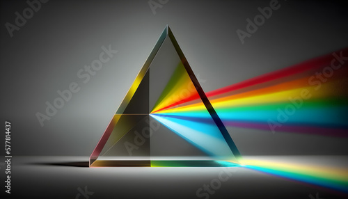 Triangular Solid Structure rainbow ray -ai generative