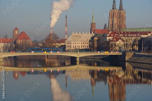 Obraz na płótnie Poranek we Wrocławiu w salonie