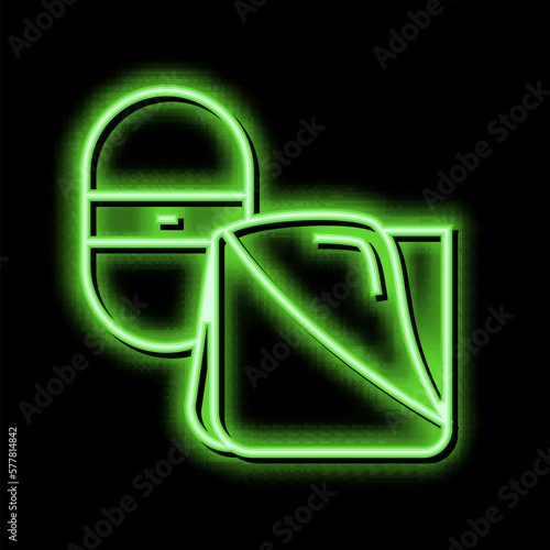 erasers for suede and nubuck neon glow icon illustration