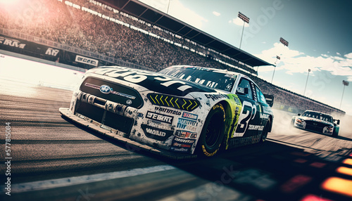 NASCAR, Motorsports, Generative AI, Illustration	