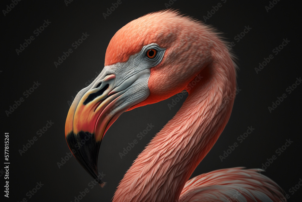 Fototapeta premium a close up of a flamingo's head and neck