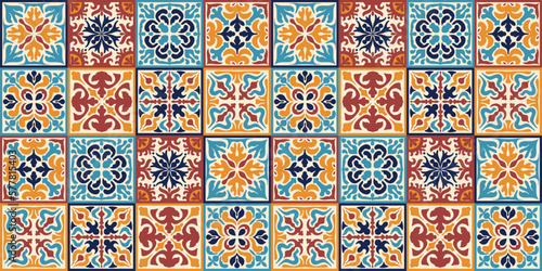 Papier peint Seamless Moroccan mosaic Tile pattern with colorful Patchwork
