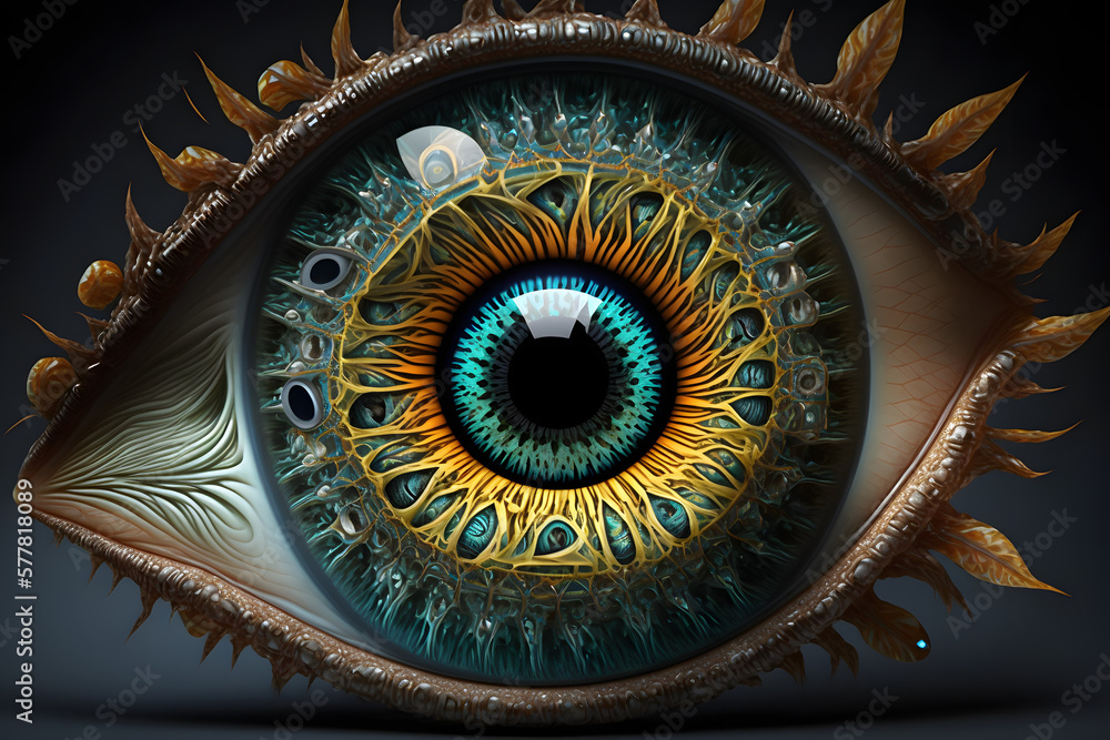 Fototapeta premium Colorful abstract eye. Generative AI