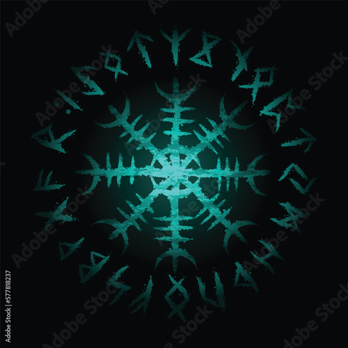 Helm of Awe symbol with runes