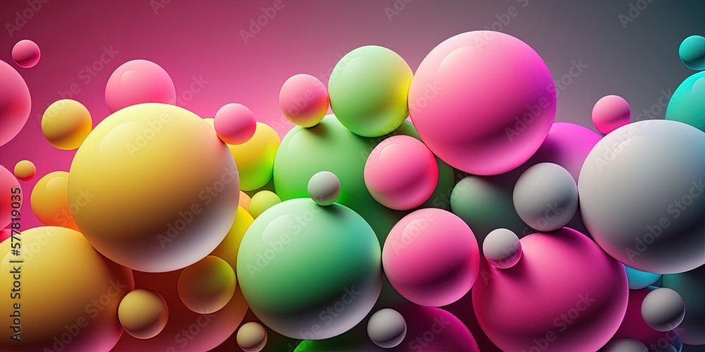 Banner with colorful bubble gum bubbles in pastel colors, AI generative Banner with colorful bubble gum bubbles in pastel colors, AI generative