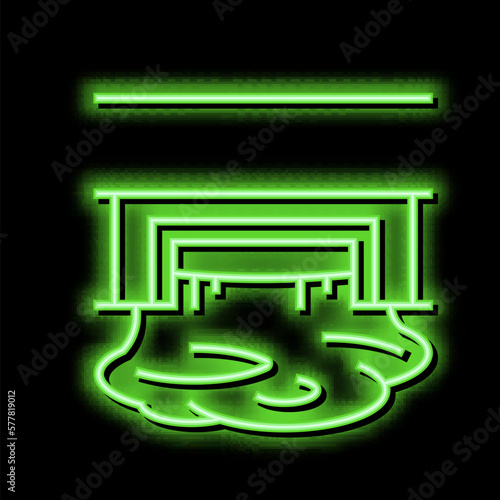 industry drainage system neon glow icon illustration