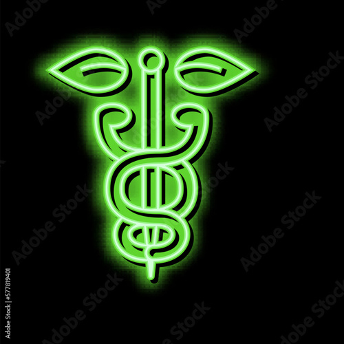 symbol homeopathy neon glow icon illustration