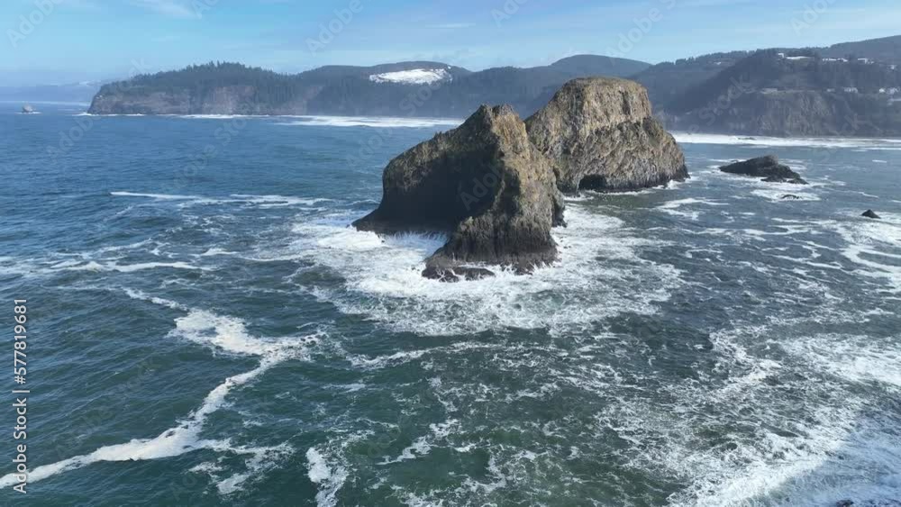 The Pacific Ocean washes onto rugged seastacks off the northern coast of Oregon, not far from Tillamook. This wild, rocky coastline is thickly forested and full of amazing viewpoints. The Pacific Ocean washes onto rugged seastacks off the northern coast of Oregon, not far from Tillamook. This wild, rocky coastline is thickly forested and full of amazing viewpoints.