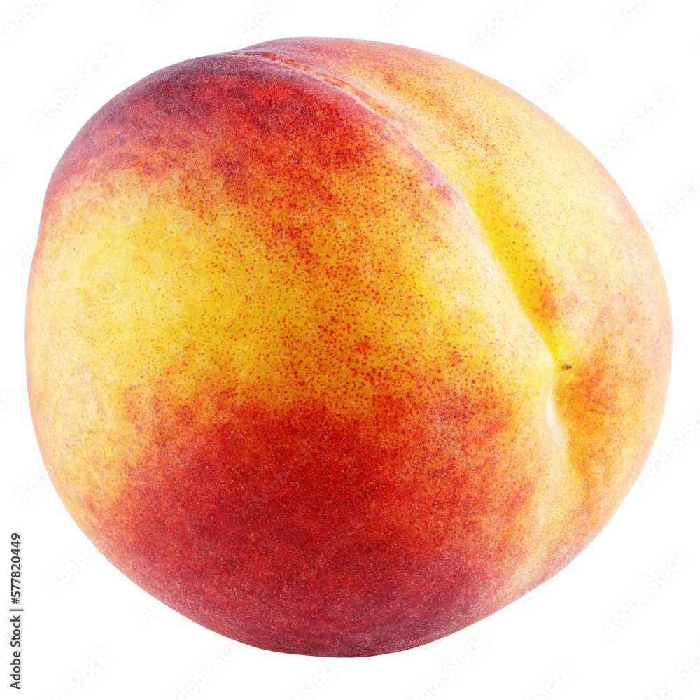Ripe whole peach fruit isolated on transparent background. Full depth of field. Ripe whole peach fruit isolated on transparent background. Full depth of field.
