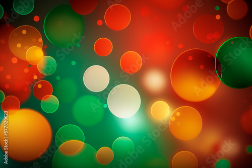 Swirling Spectrum: A Vibrant Abstract Bokeh Background of Blurred Circles in a Rainbow of Colors