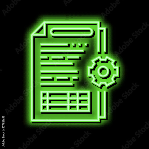 audit of operational processes and internal control systems neon glow icon illustration