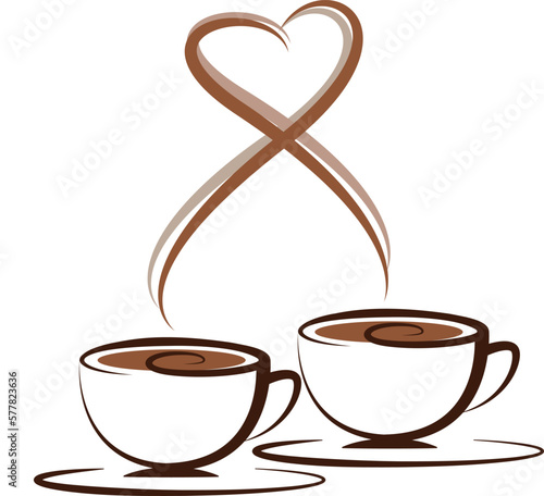 Coffee steam creating heart 