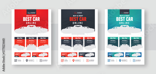 Stylish & modern Car Rental Flyer with a4 paper size, Auto repair services flyer, color variation, flyer, booklet, and leaflet template for printing