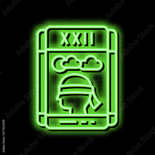 tarot cards astrological neon glow icon illustration