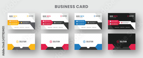 Creative and modern business card template with color variation