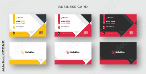 Creative and modern business card template with color variation