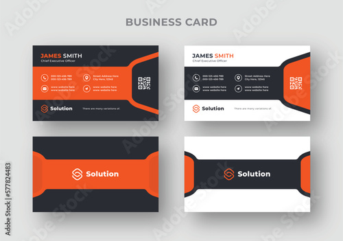 Corporate business card set with abstract background