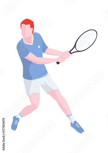 A man playing tennis. Flat vector design. © norsob