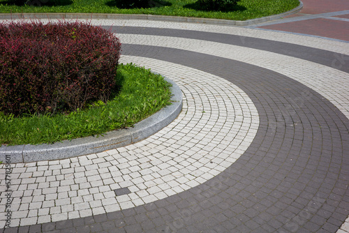 street stone pavers lined with a pattern