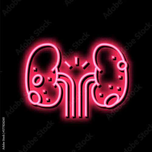 glomerulonephritis kidney disease neon glow icon illustration