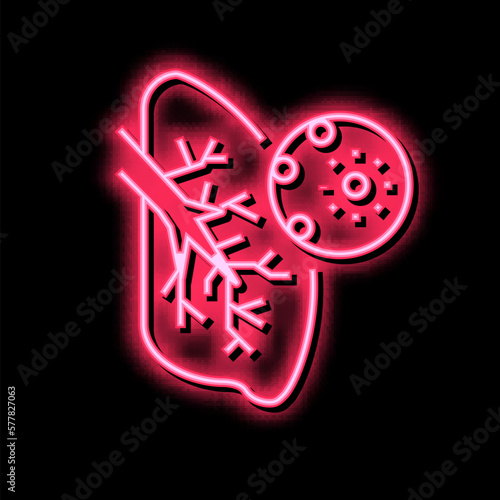 cystic fibrosis respiratory disease neon glow icon illustration
