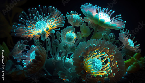 bioluminescent flowers generative AI