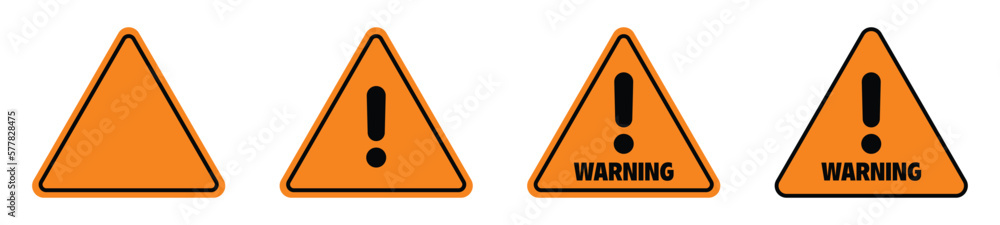 Warning attention icon. Caution warning signs set. Warning attention icon. Caution warning signs set.