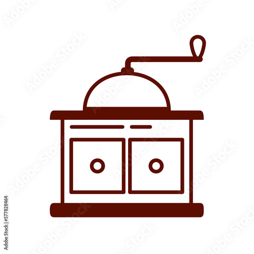 Manual coffee grinder PNG image icon with transparent background