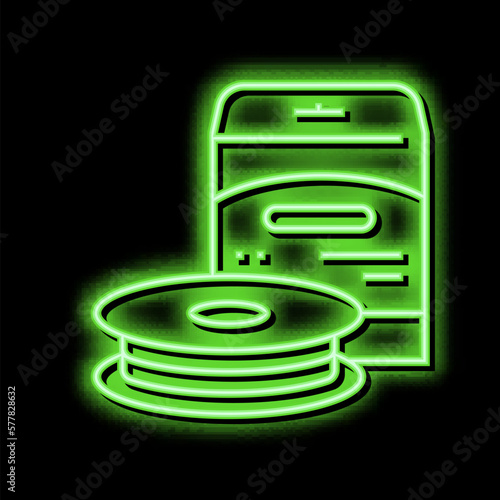 monofilament line neon glow icon illustration