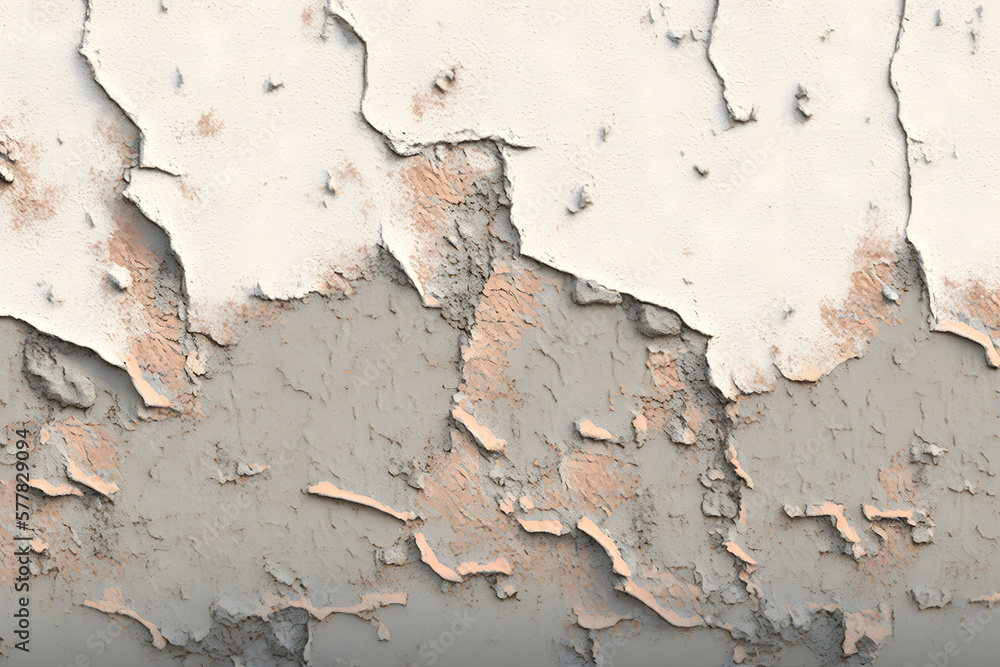 Wall with cracked paint. Generative AI Wall with cracked paint. Generative AI