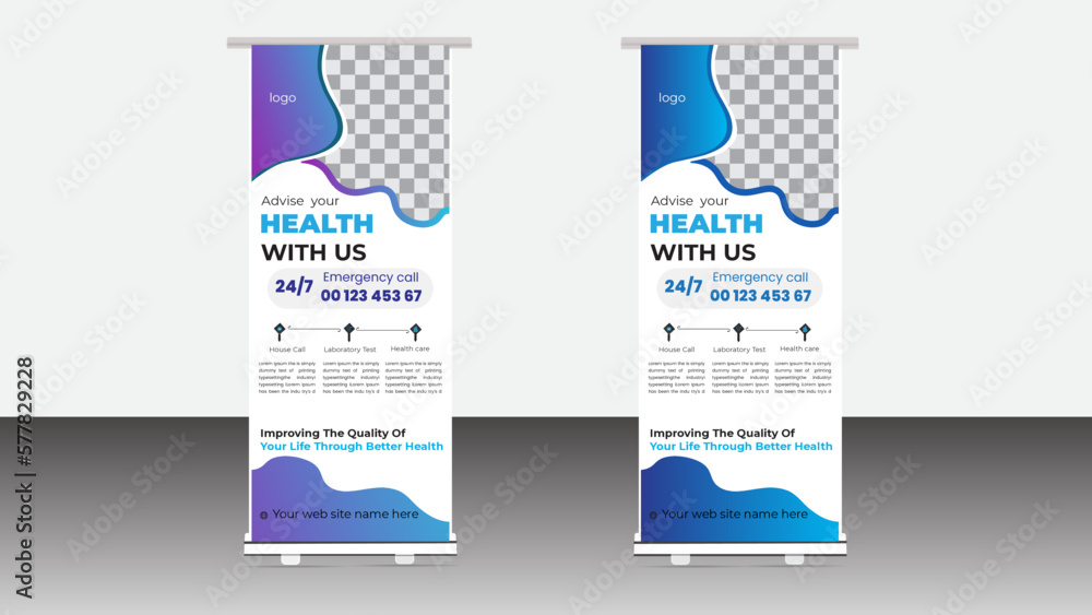 Medical roll up banner and retractable pull up banner ads or signage x ...