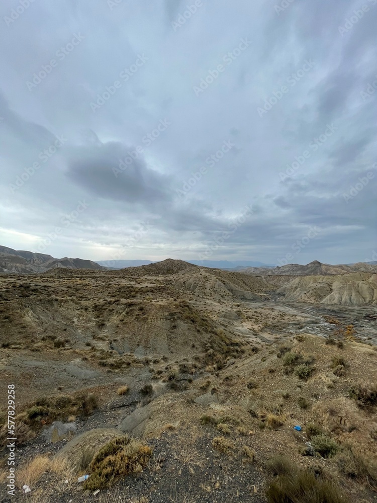 desert landscape with sky and clouds