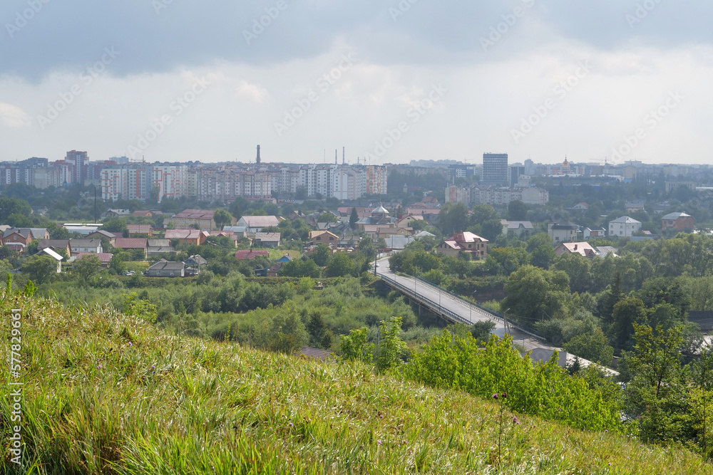 Panoramic view of Ivano-Frankivsk city in western Ukraine